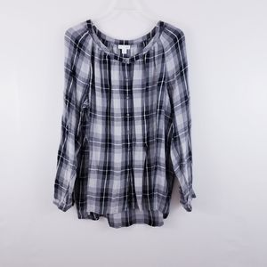 J. Jill Plaid Button Up Shirt